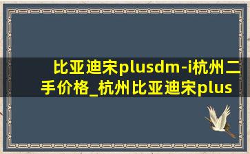 比亚迪宋plusdm-i杭州二手价格_杭州比亚迪宋plus dm-i二手车价格